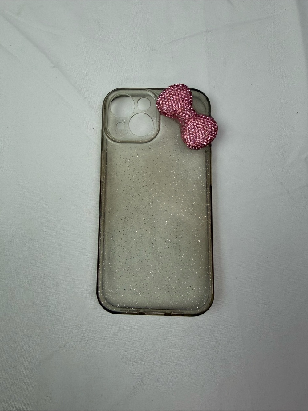 Pink Bow Glitter iPhone 15 Case - Unbranded